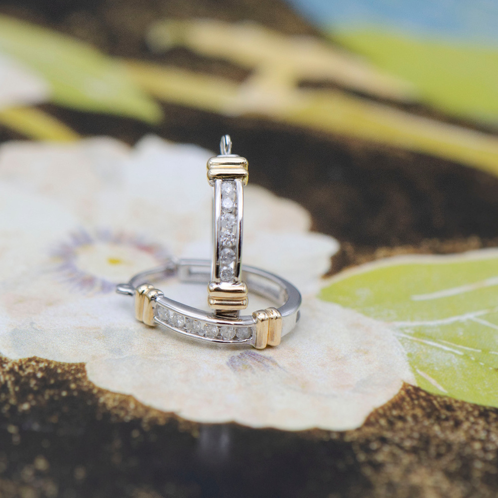 Two-Tone Diamond Hoops